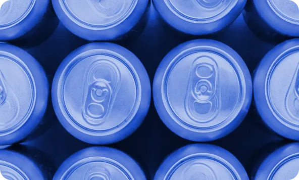 Canned drinks from above